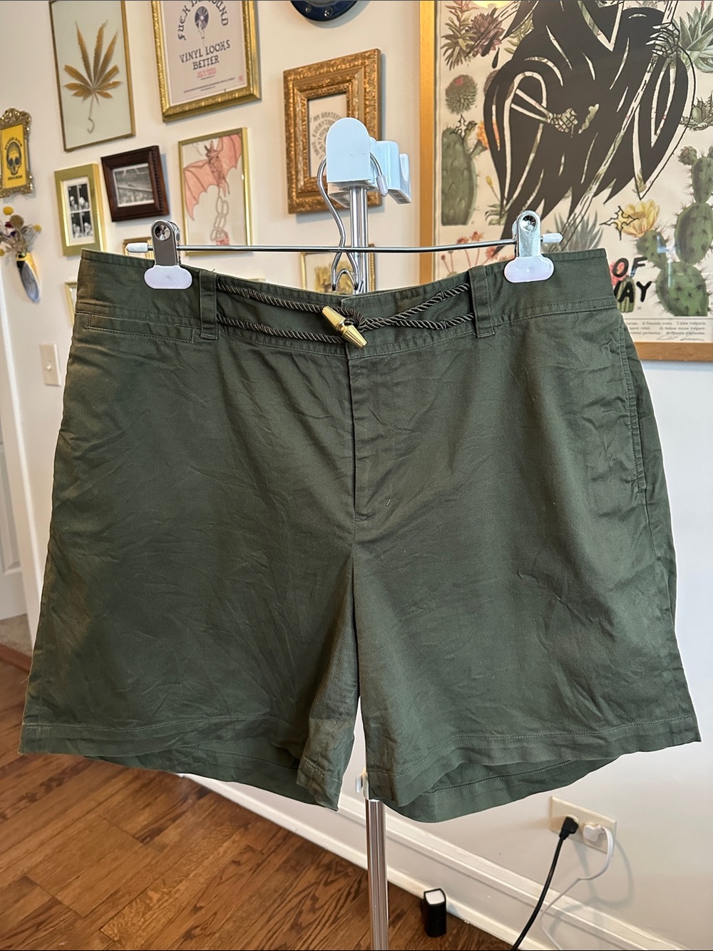Ralph Lauren Olive Green Casual Drawstrin Shorts